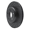 E-Line Drilled & Slotted Black Brake Rotor, 2013-2021 BMW, Position: Rear Left - image 1