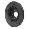 E-Line Drilled & Slotted Black Brake Rotor, 2013-2021 BMW, Position: Rear Left - image 4