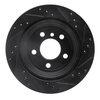 E-Line Drilled & Slotted Black Brake Rotor, 2013-2020 BMW, Position: Rear Left - image 2
