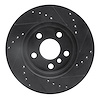E-Line Drilled & Slotted Black Brake Rotor, 2014-2021 BMW, Position: Front Left - image 1
