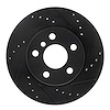 E-Line Drilled & Slotted Black Brake Rotor, 2014-2021 BMW, Position: Front Right - image 1