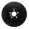 E-Line Drilled & Slotted Black Brake Rotor, Fits Select BMW, Position: Right Front - image 1