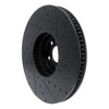 E-Line Drilled & Slotted Black Brake Rotor, Fits Select BMW, Position: Left Front - image 2