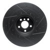 E-Line Drilled & Slotted Black Brake Rotor, Fits Select BMW, Position: Left Front - image 3
