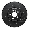E-Line Drilled & Slotted Black Brake Rotor, Fits Select Fits Multiple Makes/Models, Position: Left Front - image 1