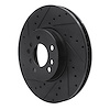 E-Line Drilled & Slotted Black Brake Rotor, 2000-2006 BMW, Position: Front Left - image 1