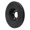 E-Line Drilled & Slotted Black Brake Rotor, 2000-2006 BMW, Position: Front Left - image 3