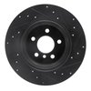 E-Line Drilled & Slotted Black Brake Rotor, 2000-2006 BMW, Position: Rear Left - image 4