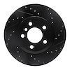 E-Line Drilled & Slotted Black Brake Rotor, 2004-2010 BMW, Position: Front Right - image 1