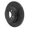 E-Line Drilled & Slotted Black Brake Rotor, 2007-2019 BMW, Position: Rear Left - image 1