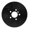 E-Line Drilled & Slotted Black Brake Rotor, 2007-2019 BMW, Position: Front Right - image 1
