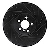 E-Line Drilled & Slotted Black Brake Rotor, 2008-2019 BMW, Position: Front Left - image 1