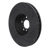 E-Line Drilled & Slotted Black Brake Rotor, 2008-2019 BMW, Position: Front Left - image 3