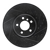 E-Line Drilled & Slotted Black Brake Rotor, 2008-2019 BMW, Position: Front Right - image 1