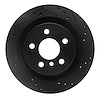 E-Line Drilled & Slotted Black Brake Rotor, Fits Select Fits Multiple Makes/Models, Position: Rear Right
