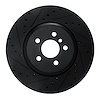 E-Line Drilled & Slotted Black Brake Rotor, Fits Select BMW, Position: Front Left