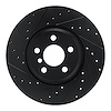 E-Line Drilled & Slotted Black Brake Rotor, Fits Select Fits Multiple Makes/Models, Position: Front Left - image 1