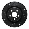 E-Line Drilled & Slotted Black Brake Rotor, Fits Select Fits Multiple Makes/Models, Position: Rear Left - image 1