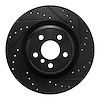 E-Line Drilled & Slotted Black Brake Rotor, Fits Select Fits Multiple Makes/Models, Position: Rear Right