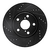 E-Line Drilled & Slotted Black Brake Rotor, Fits Select Fits Multiple Makes/Models, Position: Right Front - image 1