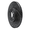 E-Line Drilled & Slotted Black Brake Rotor, 2002-2006 Mini, Position: Front Left - image 1