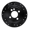 E-Line Drilled & Slotted Black Brake Rotor, 2002-2015 Mini, Position: Rear Right - image 1