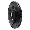 E-Line Drilled & Slotted Black Brake Rotor, 2002-2008 Mini, Position: Front Left - image 1