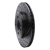 E-Line Drilled & Slotted Black Brake Rotor, 2007-2015 Mini, Position: Front Right - image 1