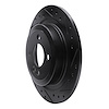 E-Line Drilled & Slotted Black Brake Rotor, 2009-2014 Mini, Position: Rear Right - image 1