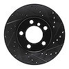 E-Line Drilled & Slotted Black Brake Rotor, 2011-2016 Mini, Position: Front Right - image 1
