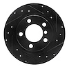 E-Line Drilled & Slotted Black Brake Rotor, 2013-2016 Mini, Position: Rear Right - image 1