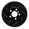 E-Line Drilled & Slotted Black Brake Rotor, Fits Select Mini, Position: Front Left - image 1