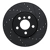 E-Line Drilled & Slotted Black Brake Rotor, Fits Select Mini, Position: Front Right - image 1