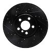 E-Line Drilled & Slotted Black Brake Rotor, 2015-2019 Mini, Position: Front Left - image 1