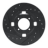 E-Line Drilled & Slotted Black Brake Rotor, 1983-1990 GM, Position: Front Left - image 1
