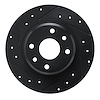 E-Line Drilled & Slotted Black Brake Rotor, 1989-1993 Fits Multiple Makes/Models, Position: Rear Left - image 1