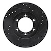 E-Line Drilled & Slotted Black Brake Rotor, 1986-2006 Fits Multiple Makes/Models, Position: Front Left