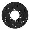 E-Line Drilled & Slotted Black Brake Rotor, 1986-2006 Fits Multiple Makes/Models, Position: Front Right