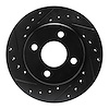 E-Line Drilled & Slotted Black Brake Rotor, 1981-1987 Mopar, Position: Front Left - image 1