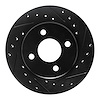 E-Line Drilled & Slotted Black Brake Rotor, 1981-1987 Mopar, Position: Front Right - image 1