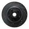 E-Line Drilled & Slotted Black Brake Rotor, 1969-1973 Mopar, Position: Front Left - image 1