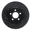 E-Line Drilled & Slotted Black Brake Rotor, 1989-1995 Mopar, Position: Front Left - image 1
