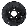 E-Line Drilled & Slotted Black Brake Rotor, 1989-1995 Mopar, Position: Front Right - image 1