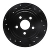 E-Line Drilled & Slotted Black Brake Rotor, 1988-1995 Fits Multiple Makes/Models, Position: Rear Left - image 1