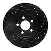 E-Line Drilled & Slotted Black Brake Rotor, 1995-2006 Mopar, Position: Front Left - image 1