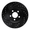 E-Line Drilled & Slotted Black Brake Rotor, 1995-2006 Mopar, Position: Front Right - image 1