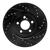 E-Line Drilled & Slotted Black Brake Rotor, 2001-2010 Mopar, Position: Front Left - image 1