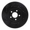 E-Line Drilled & Slotted Black Brake Rotor, 2001-2010 Mopar, Position: Front Right - image 2