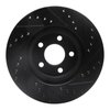 E-Line Drilled & Slotted Black Brake Rotor, 2003-2009 Mopar, Position: Front Left - image 3