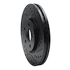 E-Line Drilled & Slotted Black Brake Rotor, 2003-2009 Mopar, Position: Front Right - image 1